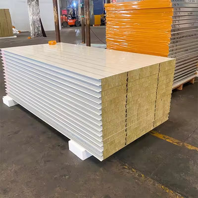 Beli Mesin Isolasi Panas Yang Dibuat Kamar Bersih Panel Sandwich Rock Wool 50mm 75mm 100mm online manufacture