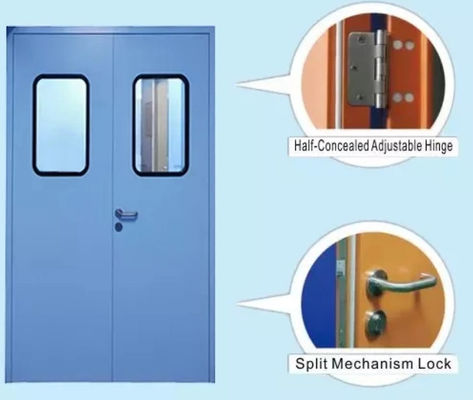 Beli Pintu ayunan kamar bersih dari baja bebas debu, bengkel pintu ganda tahan api khusus online manufacture