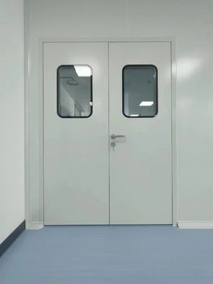 Pintu Kamar Bersih Modular Segel Baja Pintu Ganda Permukaan halus