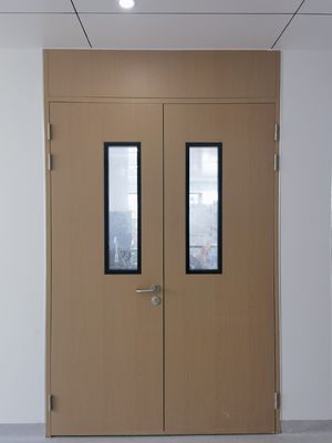 Pintu ayunan kamar bersih berwarna off-white/blue dengan isolasi panas untuk mencegah debu
